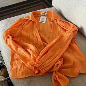 Showpo S Orange Wrap Top